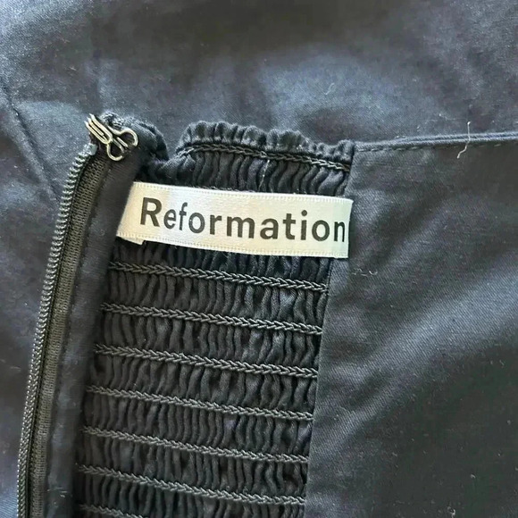 Reformation Black Michaela Mini Dress Squared Neck Scoop Back Party - Picture 4 of 5